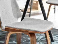Krzesło tapicerowane z drewna giętego VINCE orzech - szare - nowoczesna forma