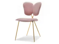 Produkt: Krzesło wings pudrowy róż welur, podstawa złoty