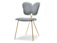 Produkt: Krzesło wings szary welur, podstawa złoty
