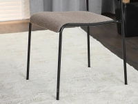 Krzesło baranek do jadalni NILDA JASNY BRĄZ BOUCLE - CZARNY - minimalistyczna podstawa 