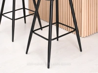 Krzesło barowe skóra ekologiczna NEVA CZARNE - hoker na metalowych nogach
