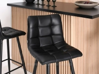 Krzesło barowe skóra ekologiczna NEVA CZARNE - czarny hoker kuchenny