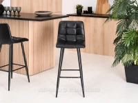 Krzesło barowe skóra ekologiczna NEVA CZARNE - hoker kuchenny