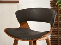 Krzesło barowe drewniane 70 BRĄZ ANTIC - ORZECH - designerska forma siedziska