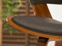 Krzesło barowe drewniane 70 BRĄZ ANTIC - ORZECH - miękka poduszka