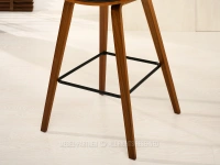 Krzesło barowe drewniane 70 BRĄZ ANTIC - ORZECH - drewniany stelaż z podnóżkiem