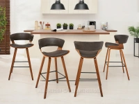 Krzesło barowe drewniane 70 BRĄZ ANTIC - ORZECH - zestaw hokerów drewnianych