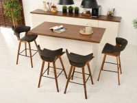 Krzesło barowe drewniane 70 BRĄZ ANTIC - ORZECH - wysokie krzesła do kuchni