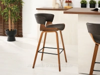 Krzesło barowe drewniane 70 BRĄZ ANTIC - ORZECH - hoker na 4 nogach
