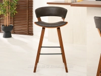 Krzesło barowe drewniane 70 BRĄZ ANTIC - ORZECH - krzesło barowe skórzane