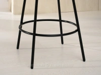 Krzesło barowe tapicerowane SIMON BEŻ BOUCLE - CZARNY - hoker barowy na metalowej podstawie
