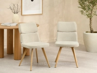Krzesło bez podłokietników MONTES BEŻ - NOGI DĄB - minimalistyczny design