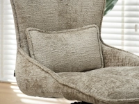 Krzesło BEŻOWE z rączką RACHEL - CZARNE NOGI - poduszka lędźwiowa