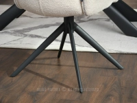 Krzesło boucla z funkcją powrotu MADELINE KREMOWE - CZARNE - stabilna noga