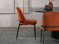 Tapicerowane krzesło do jadalni MIEDZIANY ERNEST CZARNY - designerskie detale