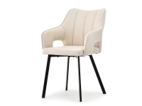 Produkt: Krzesło corbet kremowy skóra-ekologiczna, podstawa czarny