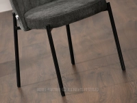 Nowoczesne krzesło do jadalni z przeszyciami GRAFIT ERNEST CZARNY - minimalistyczna podstawa
