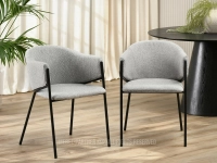 Krzesło do salonu kubełkowe CLOE SZARE NA CZARNYCH NOGACH - nowoczesny design- 