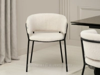 Krzesło kremowe boucle SORIN PODSTAWA CZARNY - minimalistyczny design