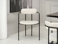 Krzesło KREMOWE welurowe MALAGA - CZARNE NOGI - designerskie krzesło