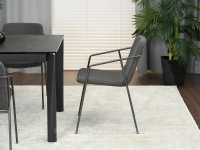Krzesło minimalistyczne AGNAR SZARE - METALOWY STELAŻ - profil