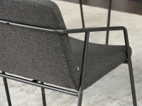Krzesło minimalistyczne AGNAR SZARE - METALOWY STELAŻ - szary stelaż z metalu