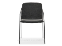 Krzesło minimalistyczne AGNAR SZARE - METALOWY STELAŻ - przód