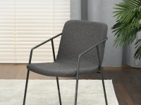 Krzesło minimalistyczne AGNAR SZARE - METALOWY STELAŻ - wygodne siedzisko