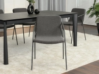 Krzesło minimalistyczne AGNAR SZARE - METALOWY STELAŻ - przód krzesła