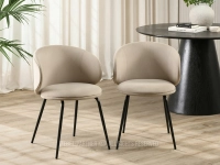 Krzesło minimalistyczne CINDY PIASKOWY MAT - CZARNE NOGI - stylowe krzesła do salonu