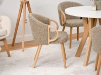 Krzesło nowoczesne do jadalni PALMAR BEŻ - DĄB - krzesło skandynawskie