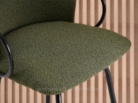 Krzesło obrotowe barowe SIMON ZIEONY BOUCLE - CZARNY - charakterystyczne detale