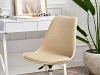Wygodne krzesło obrotowe LUIS MOVE BEŻOWY- CHROM - komfortowe siedzisko
