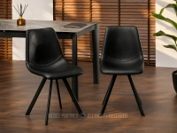 CZARNE krzesło przeszywane do loftu PROXI CZARNY - nowoczesny design