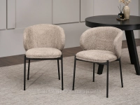 Nowoczesne krzesło do jadalni PIASKOWY BEŻ MAREN CZARNY - elegancki design