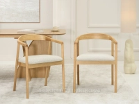 Minimalistyczne krzesło z giętego drewna JASNY BEŻ NORIN DĄB - nowoczesny design w prostym wydaniu