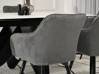 Krzesło z podłokietnikami BONA GRAFIT - CZARNY STELAŻ - tkanina strukturalna