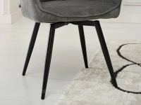 Krzesło z podłokietnikami BONA GRAFIT - CZARNY STELAŻ - metalowa podstawa