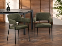Krzesło z podłokietnikami ERWIN BOUCLE ZIELONY - CZARNY - ponadczasowy design