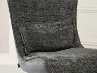Krzesło z podparciem lędźwiowym NANCY SZARY - CZARNY - poduszka lędźwiowa
