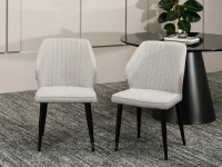 Krzesło z wygodnym oparciem JASNY SZARY GASPAR CZARNY - minimalistyczny design 