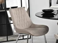 Krzesło welurowe BEŻOWE ADEL - nogi CHROM - krzesło z wygodnym siedziskiem