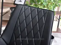 Krzesło ze skóry ekologicznej czarne ADEL NOGA METAL - pikowanie w oparciu