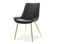 Produkt: Krzesło adel czarny skóra ekologiczna, podstawa złoty