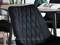 Krzesło czarne welurowe ADEL NA MIEDZIANEJ PODSTAWIE DO JADALNI - pikowane oparcie