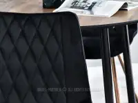 Krzesło czarne welurowe ADEL NA MIEDZIANEJ PODSTAWIE DO JADALNI - detale