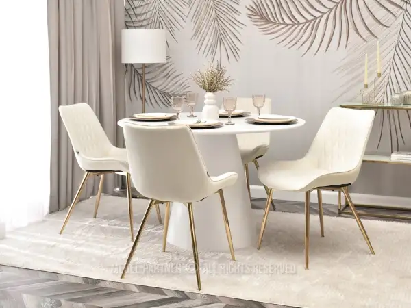 Eleganckie krzesło tapicerowane glamour - luksus na złotej nodze