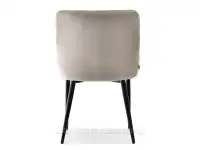 Beżowe welurowe krzesło pikowane ADORA - CZARNY - widok z tyłu