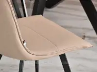 Krzesło EKO-SKÓRA pikowane AMANDA BEŻOWY CZARNA - miękkie siedzisko