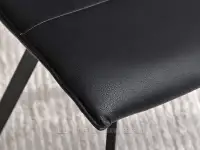 Loftowe krzesło do jadalni AMANDA CZARNA EKOSKÓRA - detale